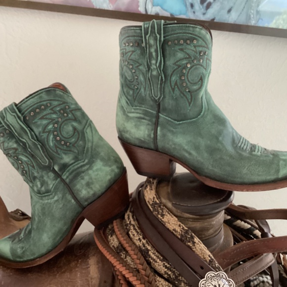 Dan Post Teal Leather Boots - Picture 3 of 12
